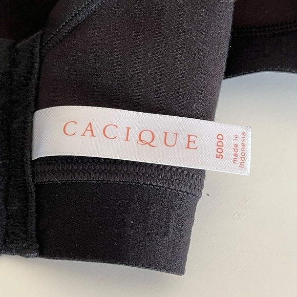 Cacique Bra Women’s Size 50DD Lightly Lined No-Wire Black Scoop Comfort‎ - Picture 7 of 9